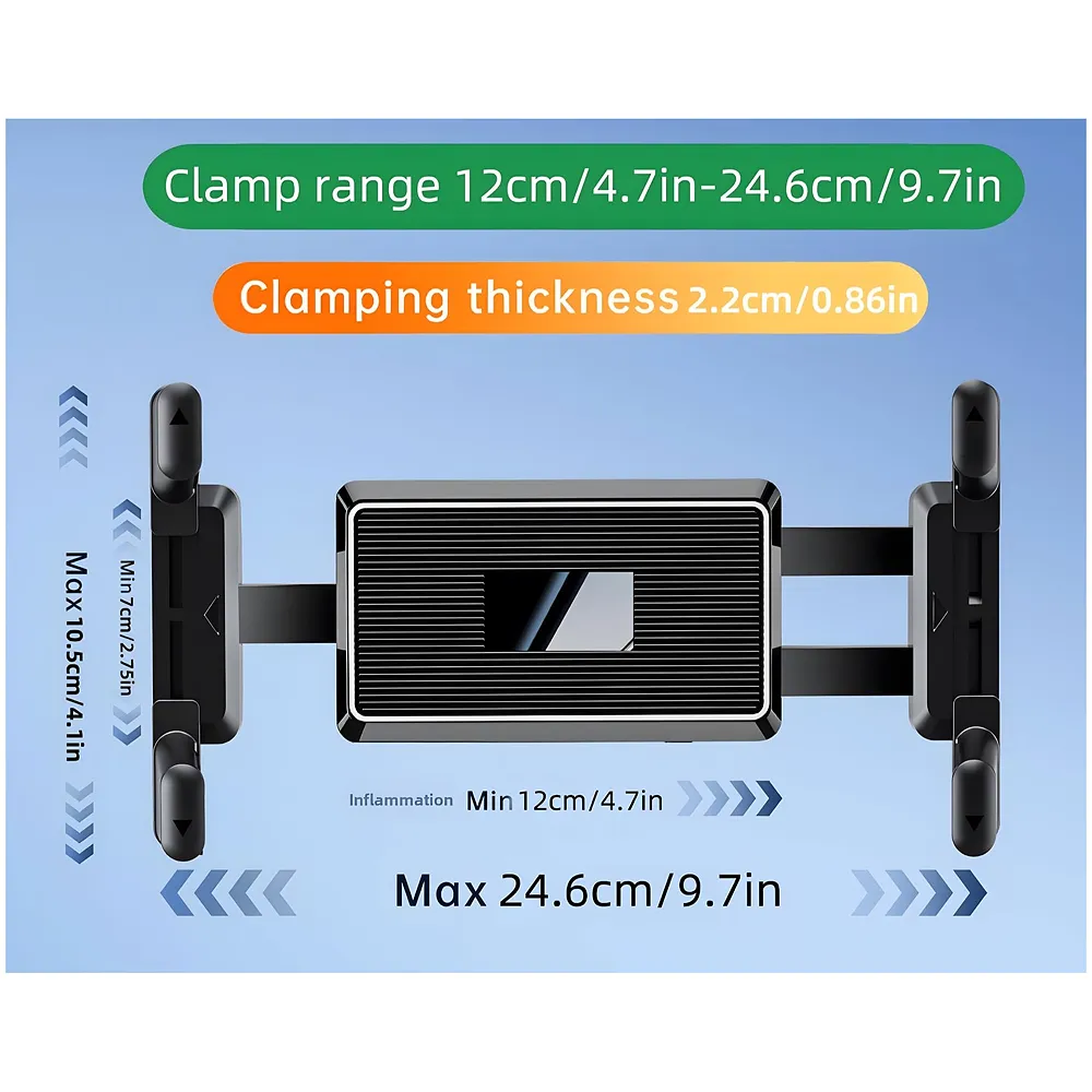 4.7"–13" Wall Mount Tablet & Phone Holder | 360° Adjustable Ball Joint | 4.7"–13" Clamp | Silicone Grip Pads | Double Screw Fixed | Kitchen Gym Office | Anchors Included