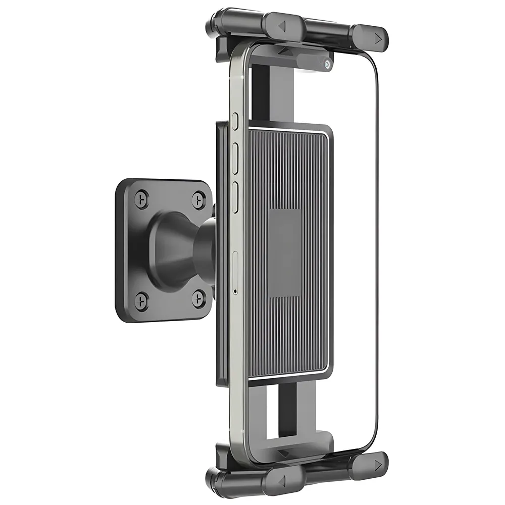 4.7"–13" Wall Mount Tablet & Phone Holder | 360° Adjustable Ball Joint | 4.7"–13" Clamp | Silicone Grip Pads | Double Screw Fixed | Kitchen Gym Office | Anchors Included