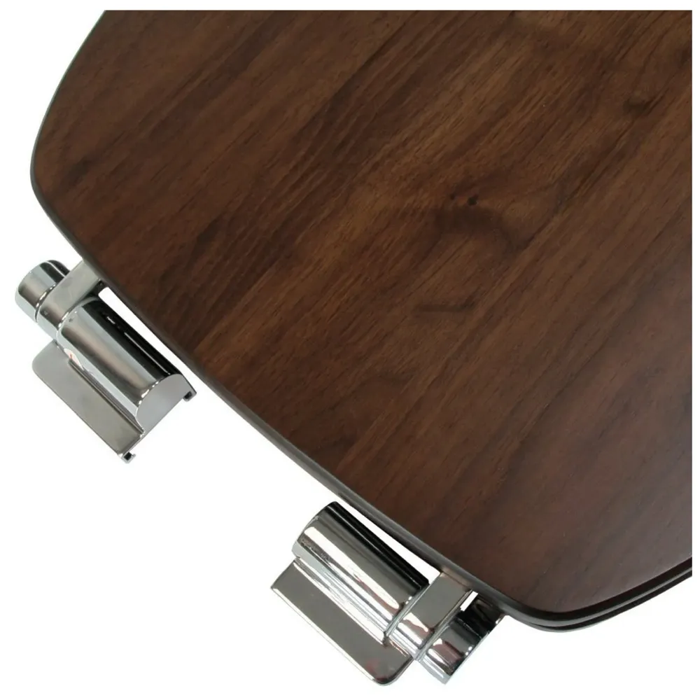 MDF Wood Wooden Finish Regular Commode Toilet Seat Cover, Round Comfortable, MDF Wood, Metal Hinges Walnut