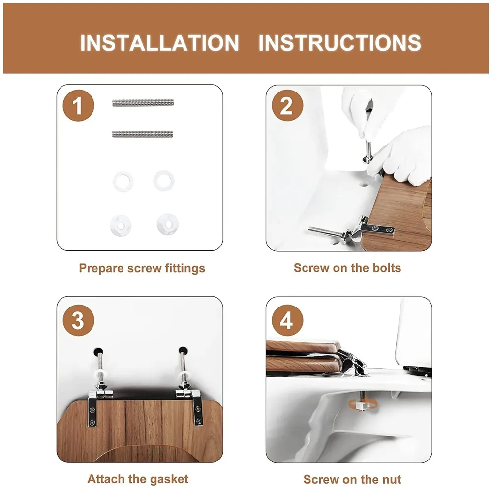 MDF Wooden Finish Regular Round Commode Toilet Seat Cover, Comfortable, Metal Hinges, Wooden SeatCover Natural oak