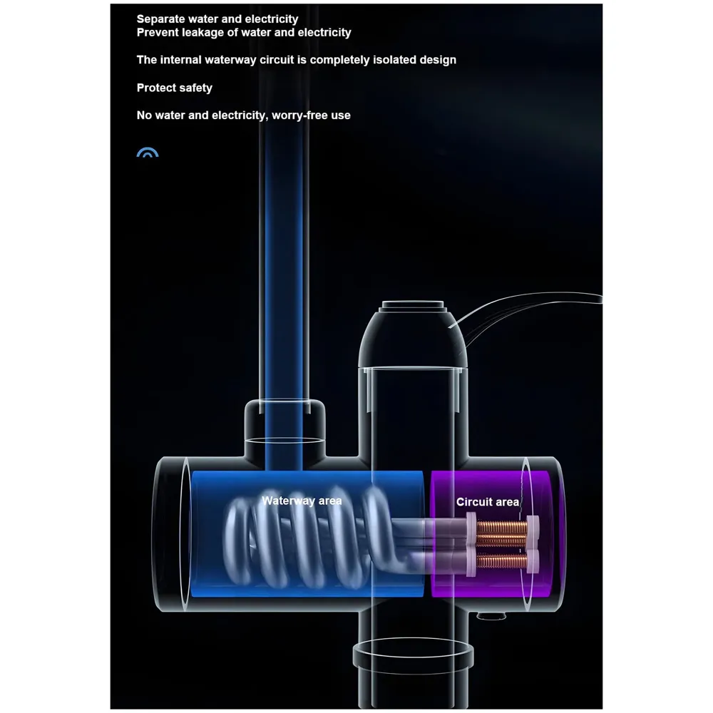 Instant Electric Water Heater Faucet Tap Mixer Hot Tap for Kitchen Bathroom LCD Temperature Electric Heating Tankless Water Heaters with Tap Adjustable