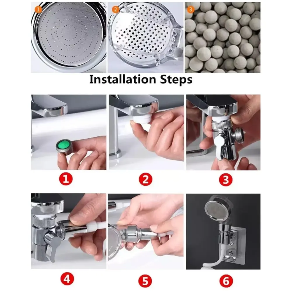 Tap Extension with Hand Shower for Shampoo Hair wash in Basin Faucet 2 in 1 Valve to divert Water Bathroom Spray with Filter wash Head in Basin (Tap Not Included)