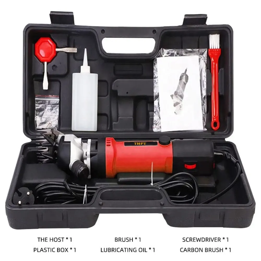 Unisex 1200W Electric Shearing Clipper Pet Sheep Shear Goat Farm Wool Cut Trimmer 220V For Wool Electric Sheep Shearing, Red Professional Grooming Livestock Thick Coat - 8