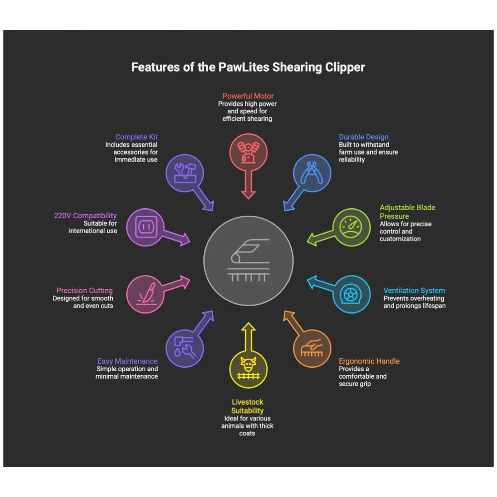 Electric Sheep Shearing Clipper, 1200W Professional Grooming for Livestock, Pet Goat Farm Wool Trimmer, Red, 220V