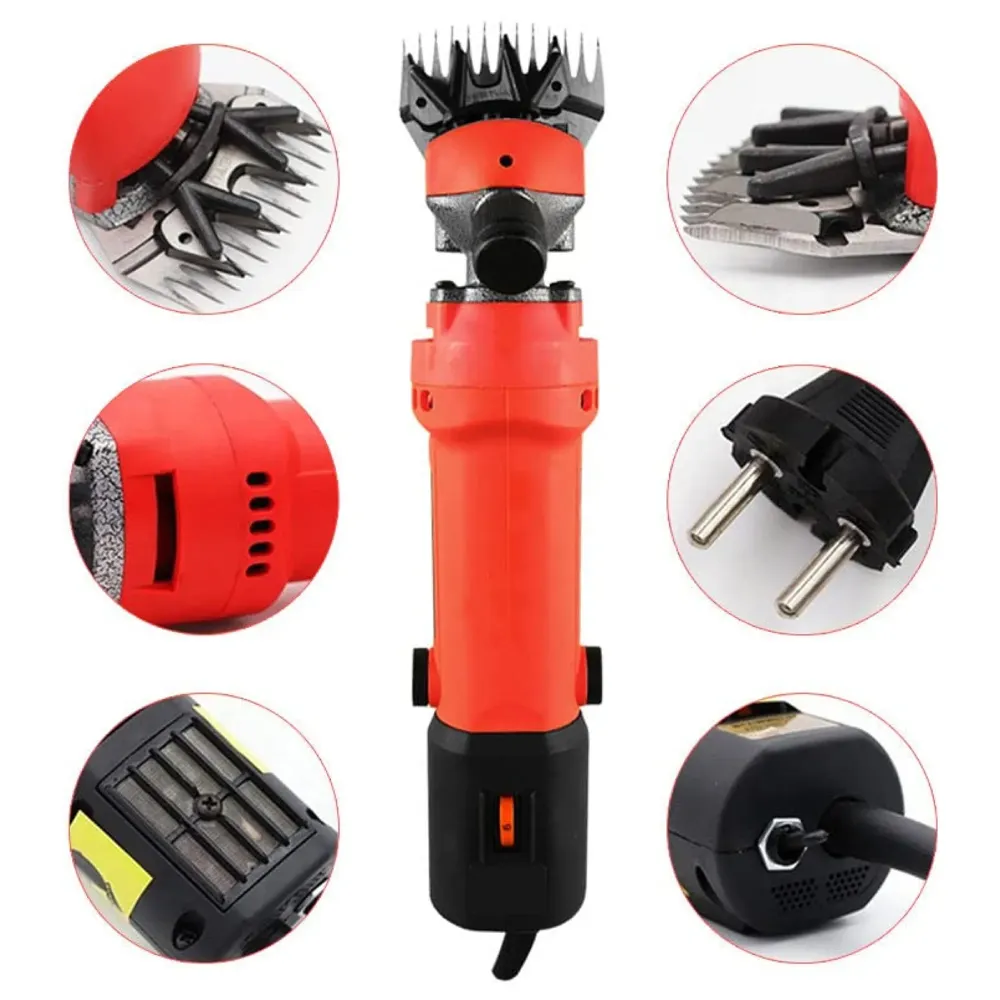 Electric Sheep Shearing Clipper, 1200W Professional Grooming for Livestock, Pet Goat Farm Wool Trimmer, Red, 220V