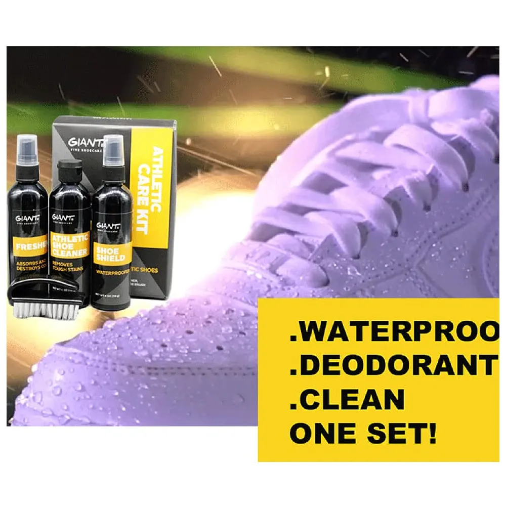 4 in 1 Shoe Water Proofing Kit Shoe Care Kit With Shoe Water Proofer, Cleaner Shampoo And Smell Freshener For Sneaker Heads Works On Leather, Sports Cotton All Shoes - Premium