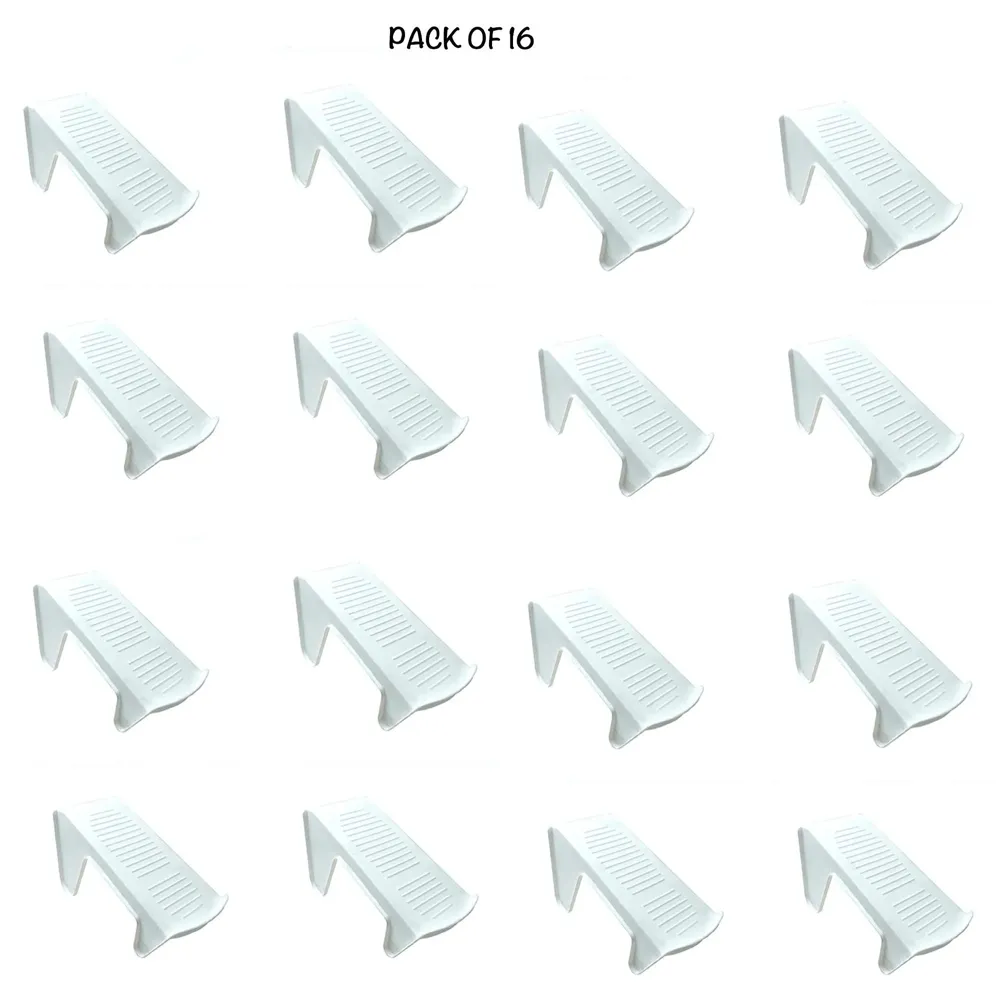 Shoe Slots Organizer, Shoe Storage Rack Space Saver Rack Holder. (White, 16) - 2