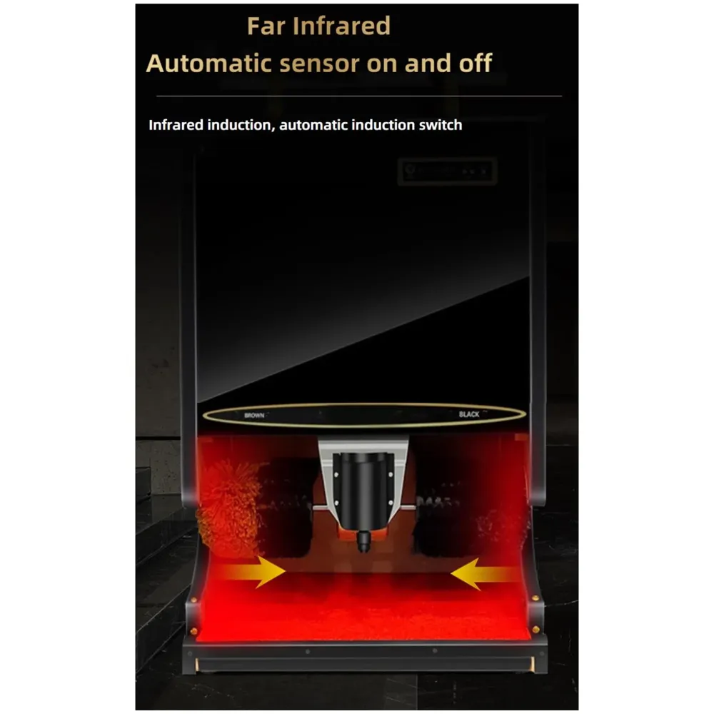 Automatic Shoe Polishing Machine, Buff Polisher, Polish, Shining, Cleaner Machine For Hotel, Mall, Lobby, office, Home, Washroom – 34 x 34 x 17 Cm