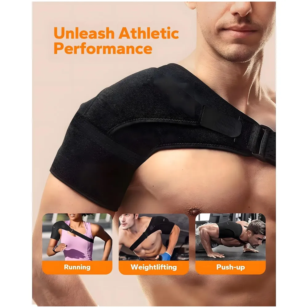 Shoulder Brace, Rotator Cuff Support Brace and Arm Sling for Pain Relief, Shoulder Compression Sleeve for Preventing Strains and Dislocation, Adjustable Fits Left and Right Arm, Men & Women - 3
