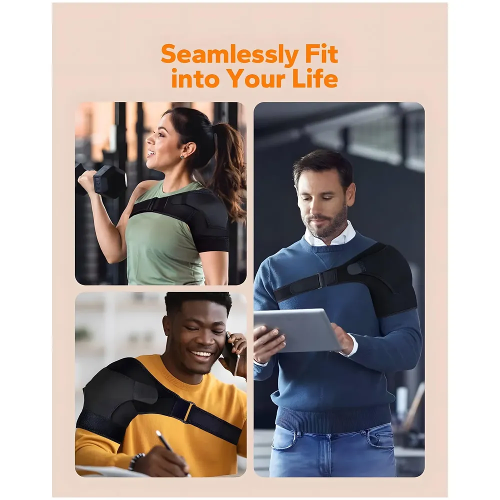 Shoulder Brace, Rotator Cuff Support Brace and Arm Sling for Pain Relief, Shoulder Compression Sleeve for Preventing Strains and Dislocation, Adjustable Fits Left and Right Arm, Men & Women - 6