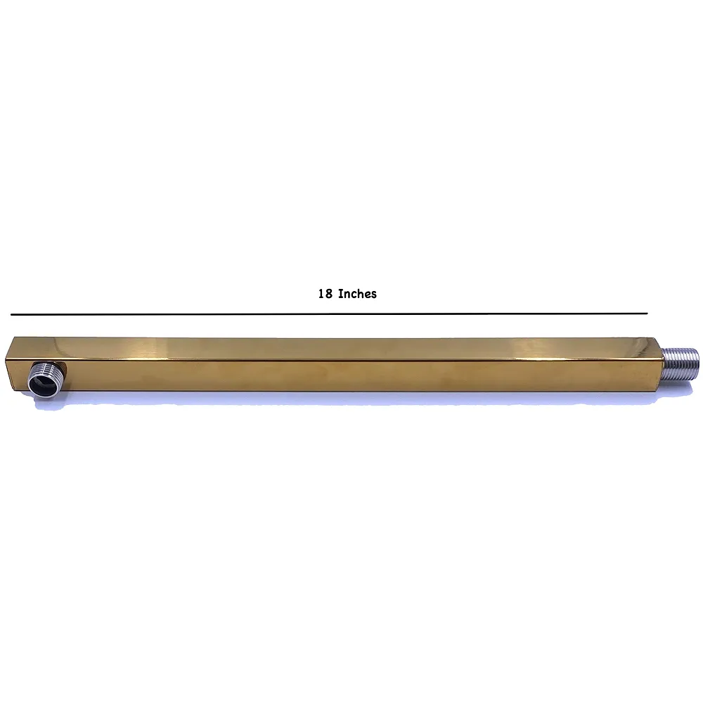 Gold Shower Arm Stainless Steel Victorian Golden 18 inch Length. (Golden Shower Arm) Premium