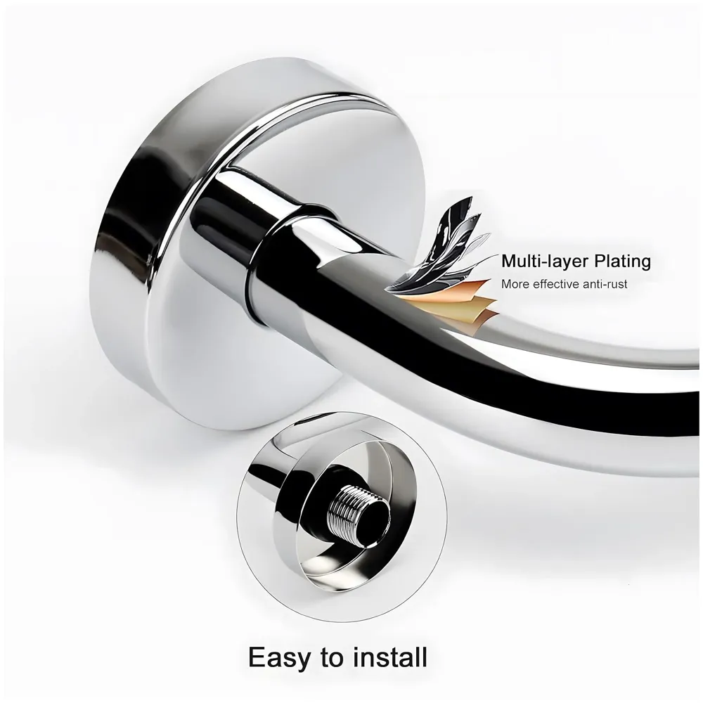 High Rise Goose Neck Curve Shower Arm S-Bend To Elevate the Shower Higher, Silver Compatible With all Showers -20 cm x 17 cm - 7