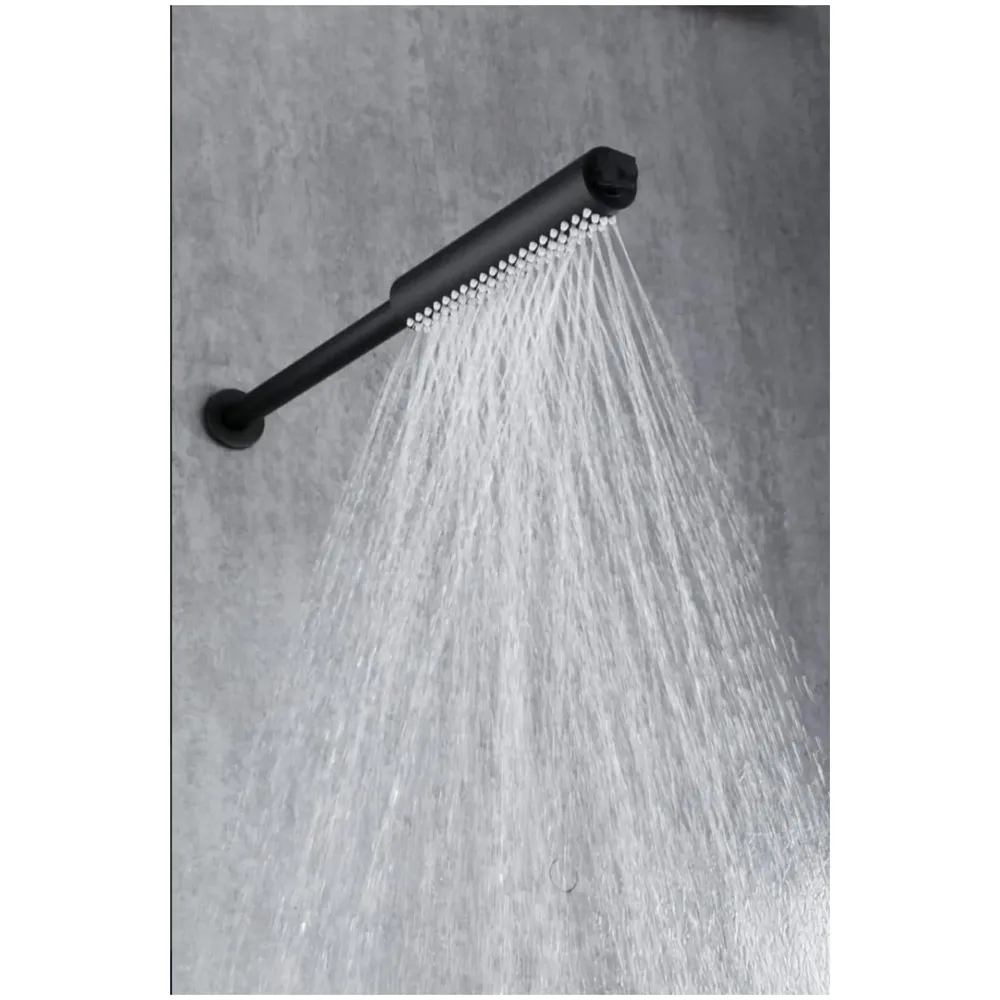 Bathroom Shower Head with Arm Attcahed 50 cm Long, 25 cm Rod And 25cm Shower, Black Colour For Bathing Unquie design - 2