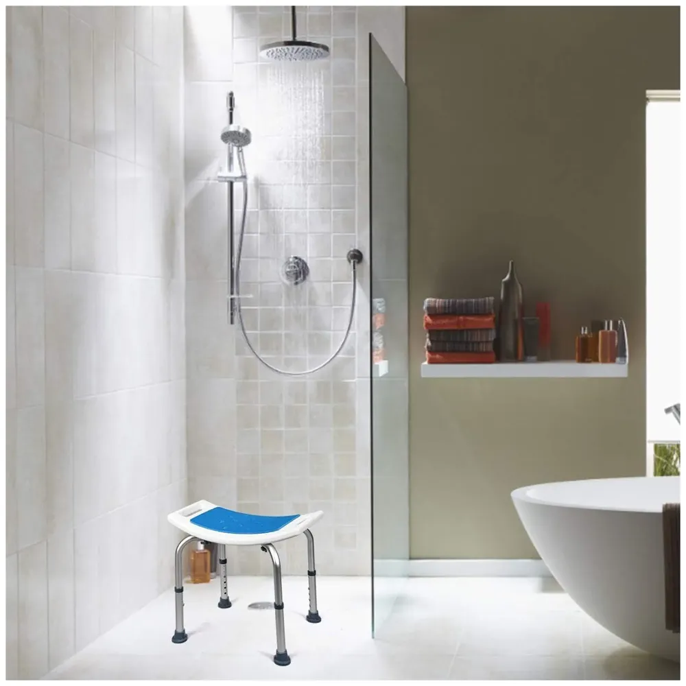 Shower Chair, Adjustable Bath Stool - Medical Anti-Slip Bench Bathtub Stool Seat with Durable Aluminum Legs for Elderly, Senior, Handicap & Disabled. 51 x 51 x 34 cm - 5
