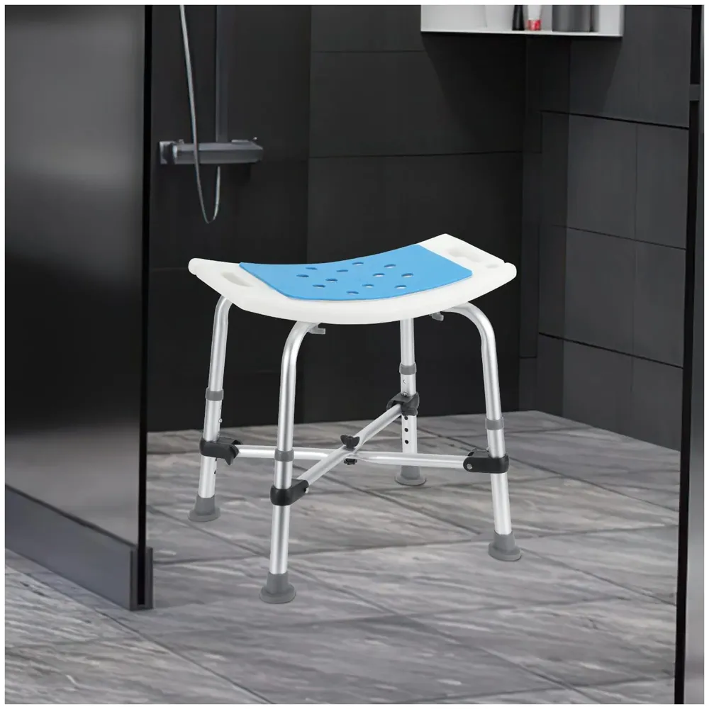 Shower Chair, Adjustable Bath Stool - Medical Anti-Slip Bench Bathtub Stool Seat with Durable Aluminum Legs for Elderly, Senior, Handicap & Disabled. 51 x 51 x 34 cm - 6