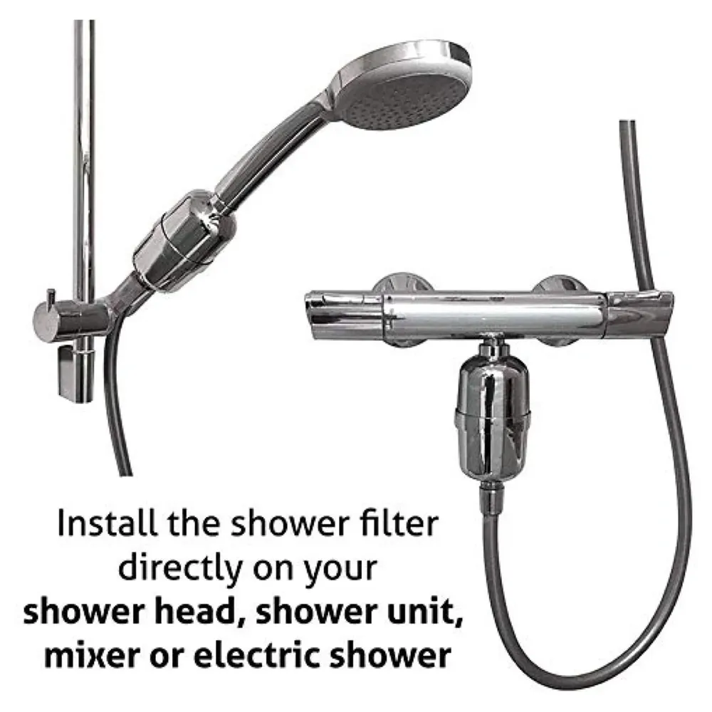 Shower Water Filter for Hard Water Iron Remover with 8 Stage Filtration Process, Universal Adaptor Build-in for All Showers and Taps - 4