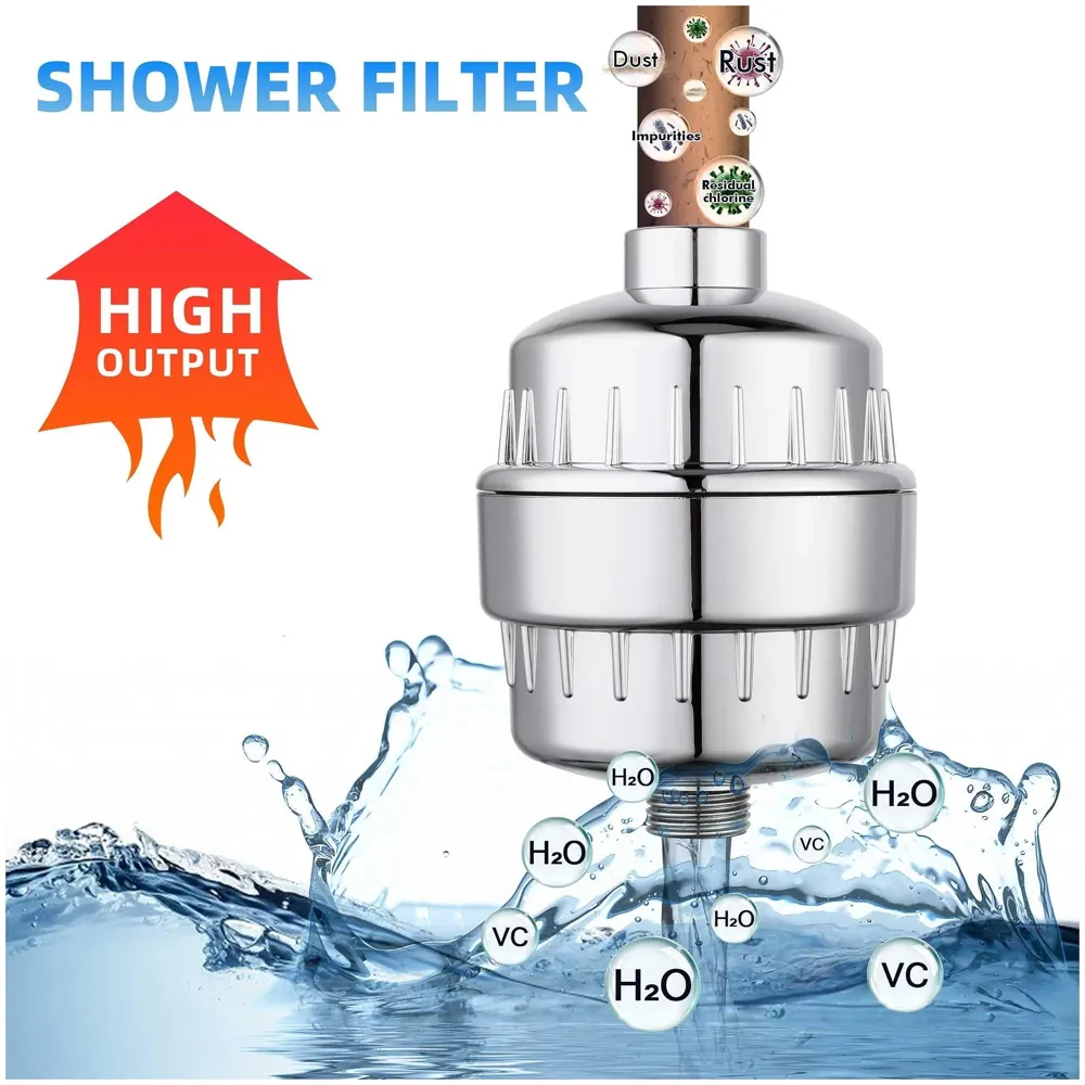 Upgraded 18 Stage Shower Filter Hard Water Softener Water Filter For Bathroom Kitchen High Output Revitalizing Tap Filter Multi-Stage Cartridge With Activated Carbon