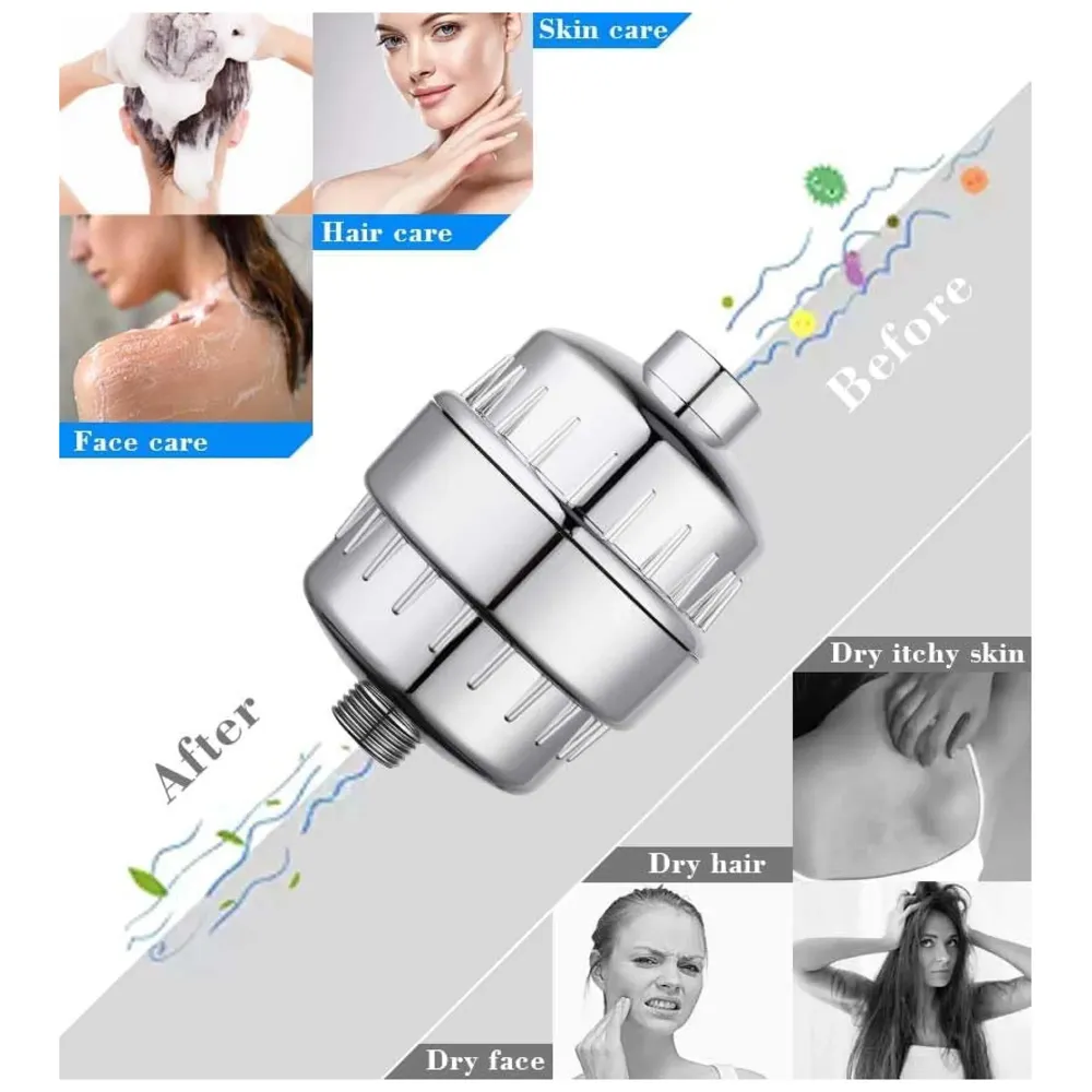 Upgraded 18 Stage Shower Filter Hard Water Softener Water Filter For Bathroom Kitchen High Output Revitalizing Tap Filter Multi-Stage Cartridge With Activated Carbon