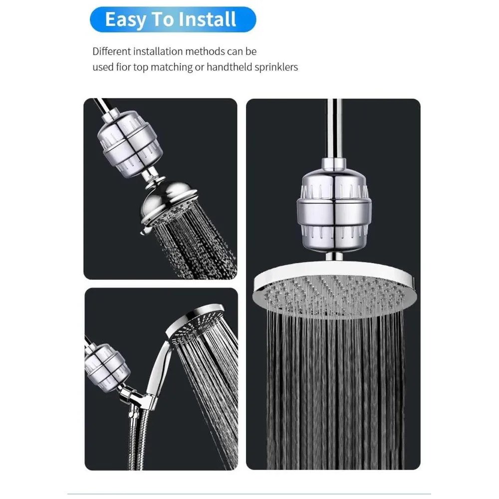 Upgraded 18 Stage Shower Filter Hard Water Softener Water Filter For Bathroom Kitchen High Output Revitalizing Tap Filter Multi-Stage Cartridge With Activated Carbon