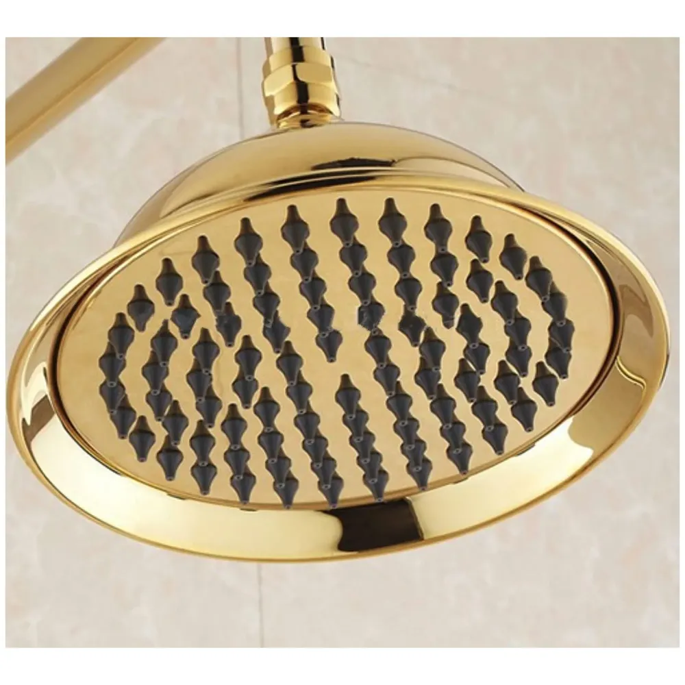 Gold Shower Golden PVC rust free Victorian Golden 8 inch Diameter, light Weight, Adjustable