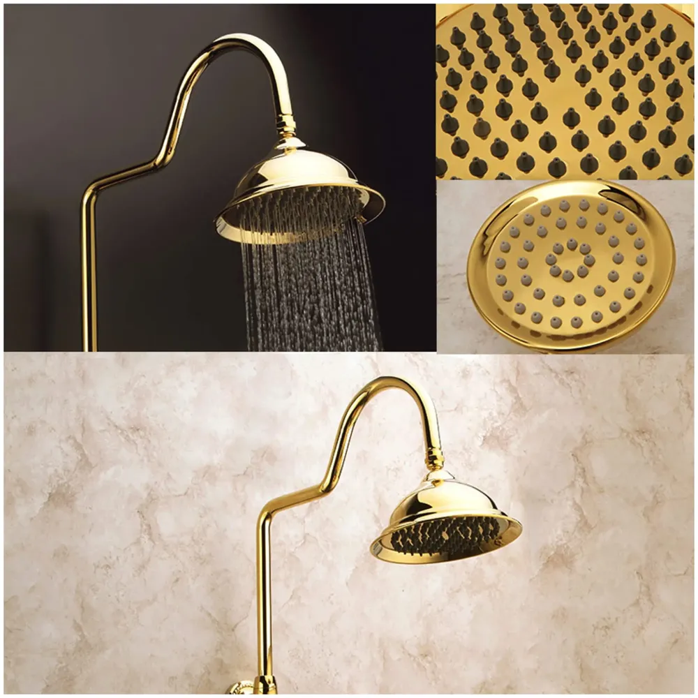 Gold Shower Golden PVC rust free Victorian Golden 8 inch Diameter, light Weight, Adjustable - 2