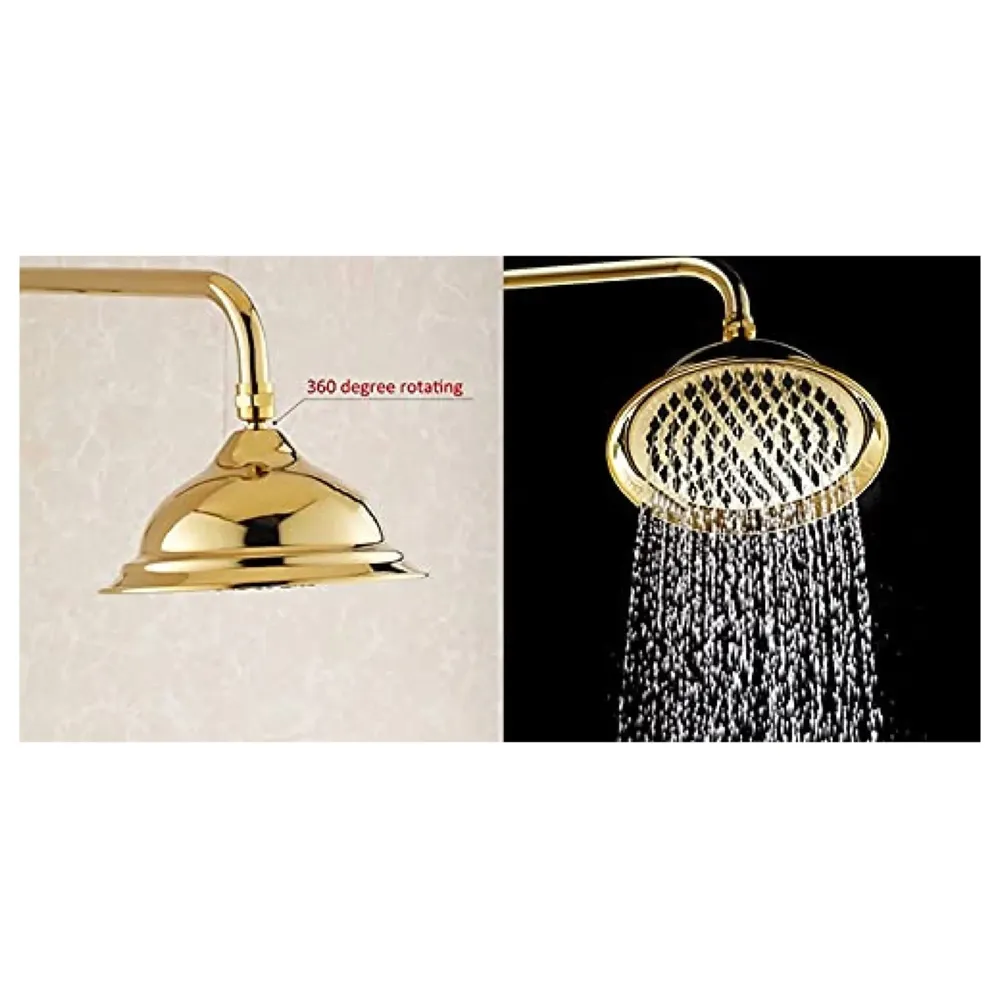 Gold Shower Golden PVC rust free Victorian Golden 8 inch Diameter, light Weight, Adjustable - 5