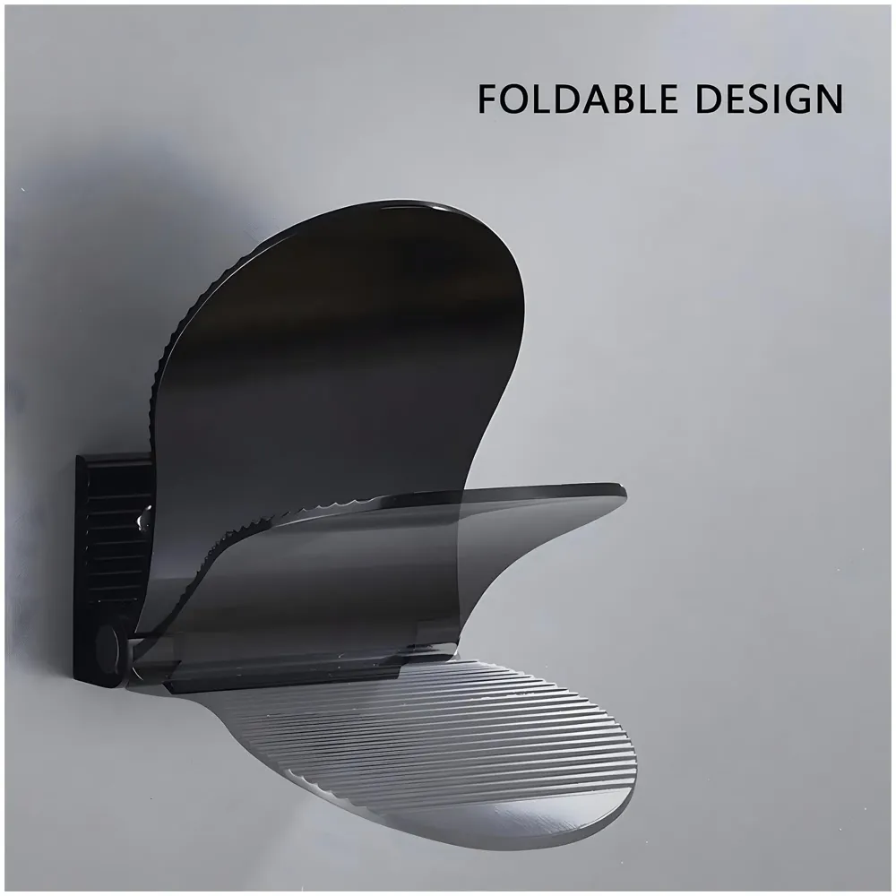 Shower Foot Rest, Shaving Pedestal Foldable Design Aluminium Alloy Screw Installation Shower Leg Shaving Shelf Bathroom Pedal for Shaving Legs Shower Tool