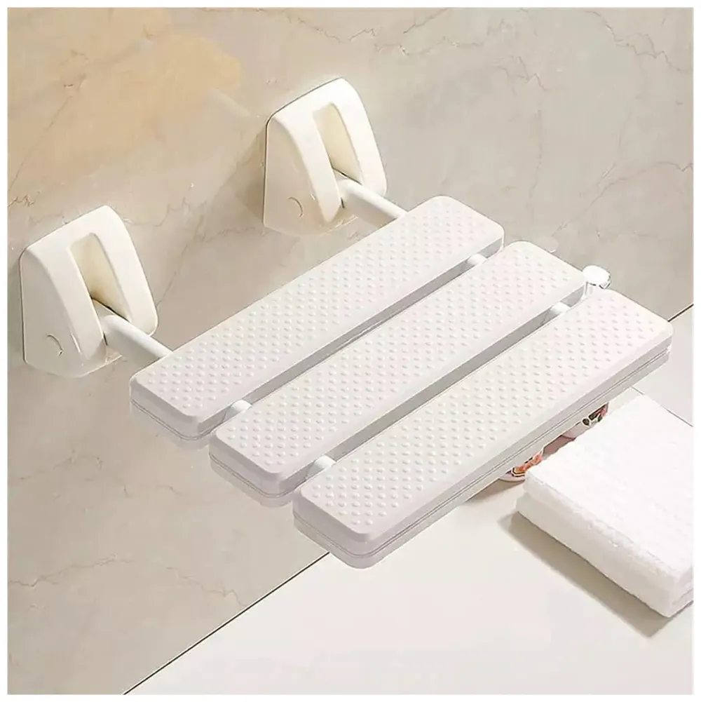 Shower Seat Wall Mounted Bathroom Foldable Stool Non-Slip Folding Shower Seat Stool Bench Wall Bath Seat.