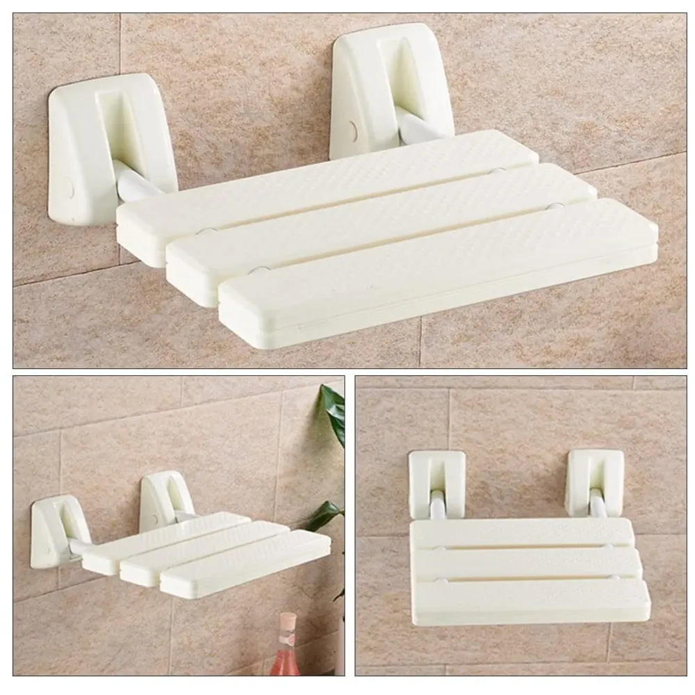 Shower Seat Wall Mounted Bathroom Foldable Stool Non-Slip Folding Shower Seat Stool Bench Wall Bath Seat. - 4