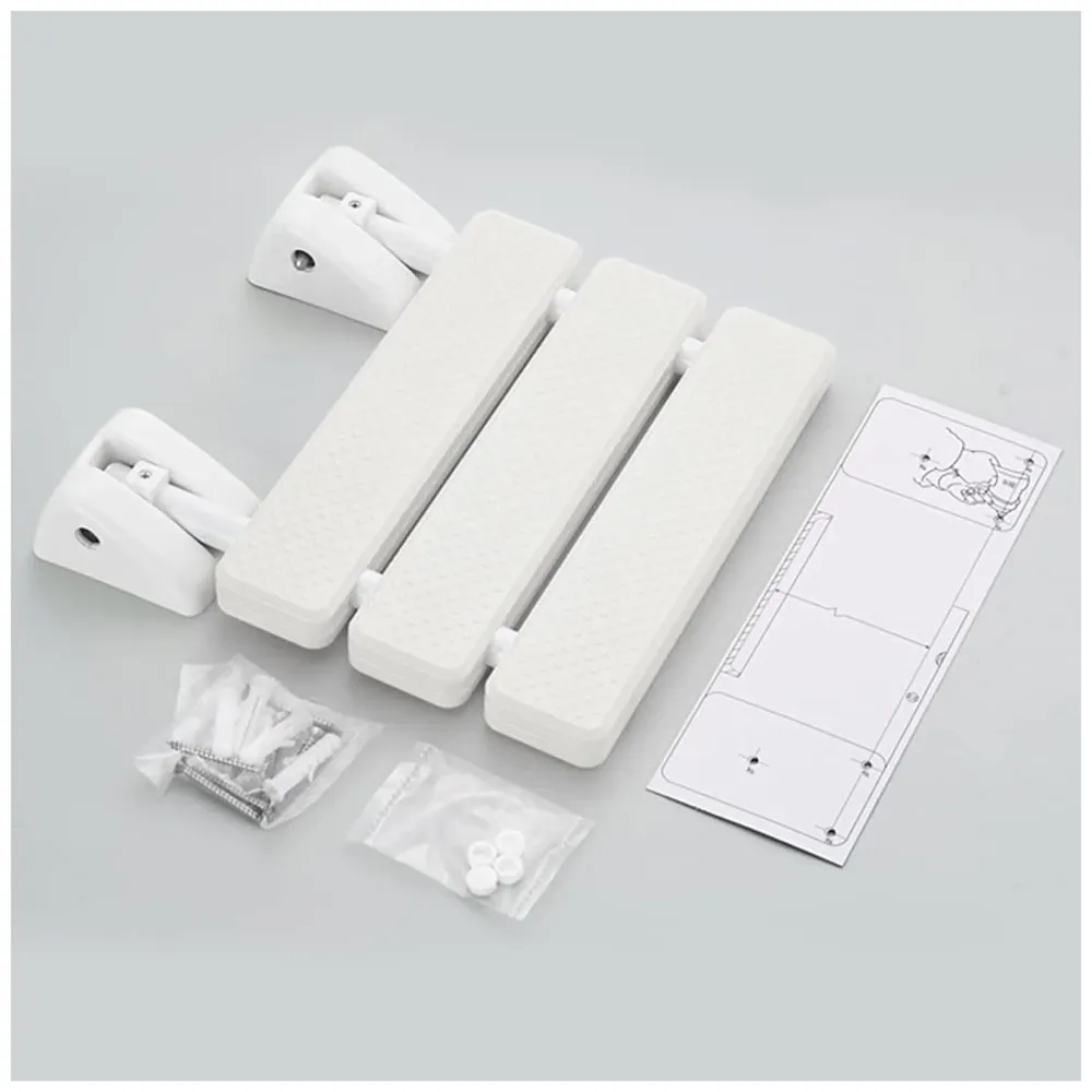 Shower Seat Wall Mounted Bathroom Foldable Stool Non-Slip Folding Shower Seat Stool Bench Wall Bath Seat. - 7