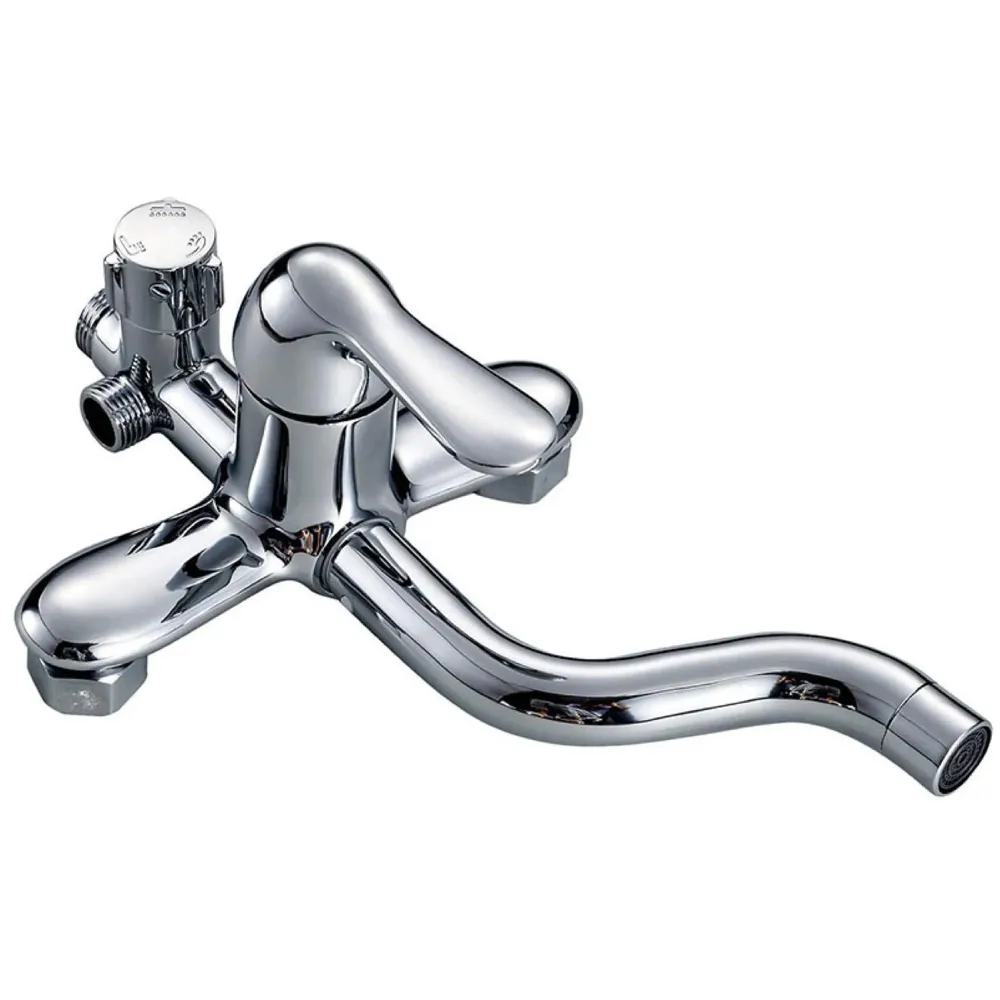 Brass Shower System, 3 in 1 Wall Mixer with 3 Control Setting. Adjustable Height Shower and Hand Shower (Chrome) - 7