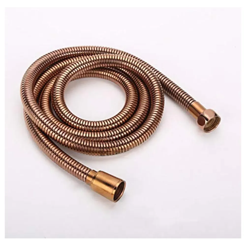 AQUAKART Brass Rose Gold shower system, 3 in 1 wall mixer with adjustable height shower and hand shower, 3 control setting. - 6