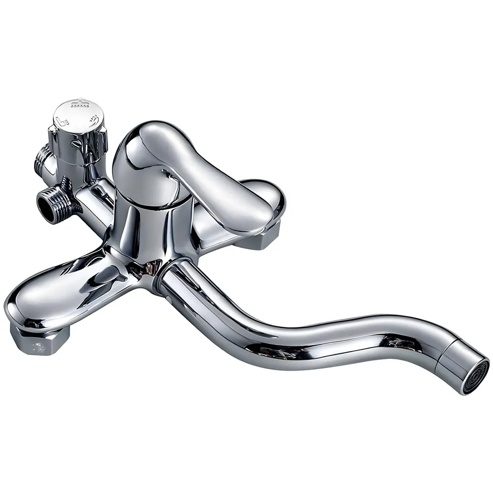 AQUAKART Brass Shower System, 3 in 1 Wall Mixer with 3 Control Setting. Adjustable Height Shower and Hand Shower, Complete Bath Set, Silver Chrome - 7