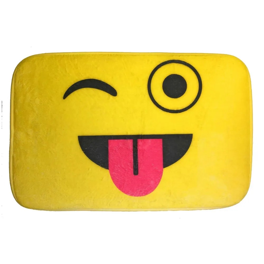 Emoji Bathroom Rug Mat (22X16 Inch),Extra Soft and Absorbent Rugs, Machine Wash/Dry, Floor Mats for Tub, Shower and Bath Room. (Tounge)