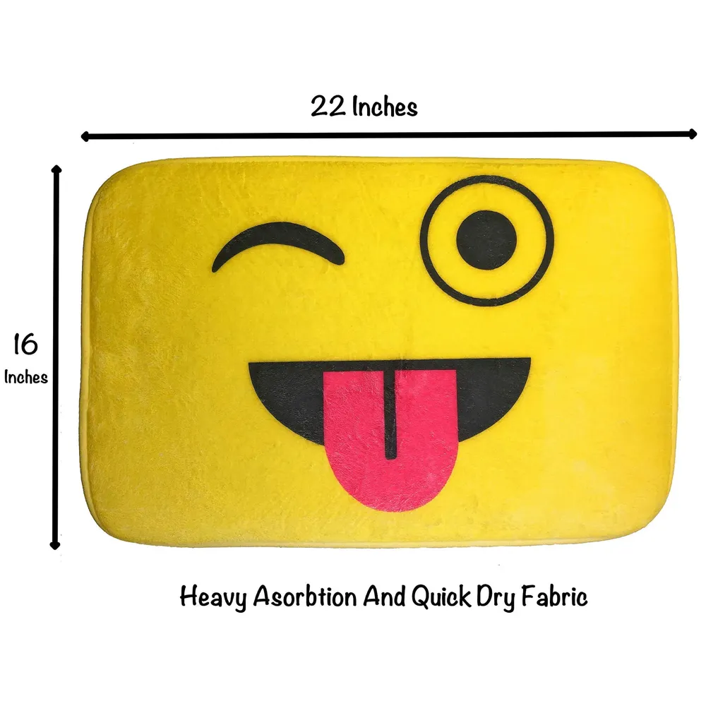 Emoji Bathroom Rug Mat (22X16 Inch),Extra Soft and Absorbent Rugs, Machine Wash/Dry, Floor Mats for Tub, Shower and Bath Room. (Tounge) - 2
