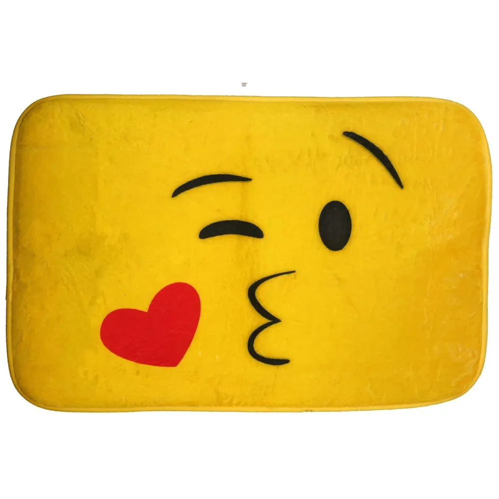 Emoji Bathroom Rug Mat (22X16 Inch),Extra Soft and Absorbent Rugs, Machine Wash/Dry, Floor Mats for Tub, Shower and Bath Room. (Kiss)