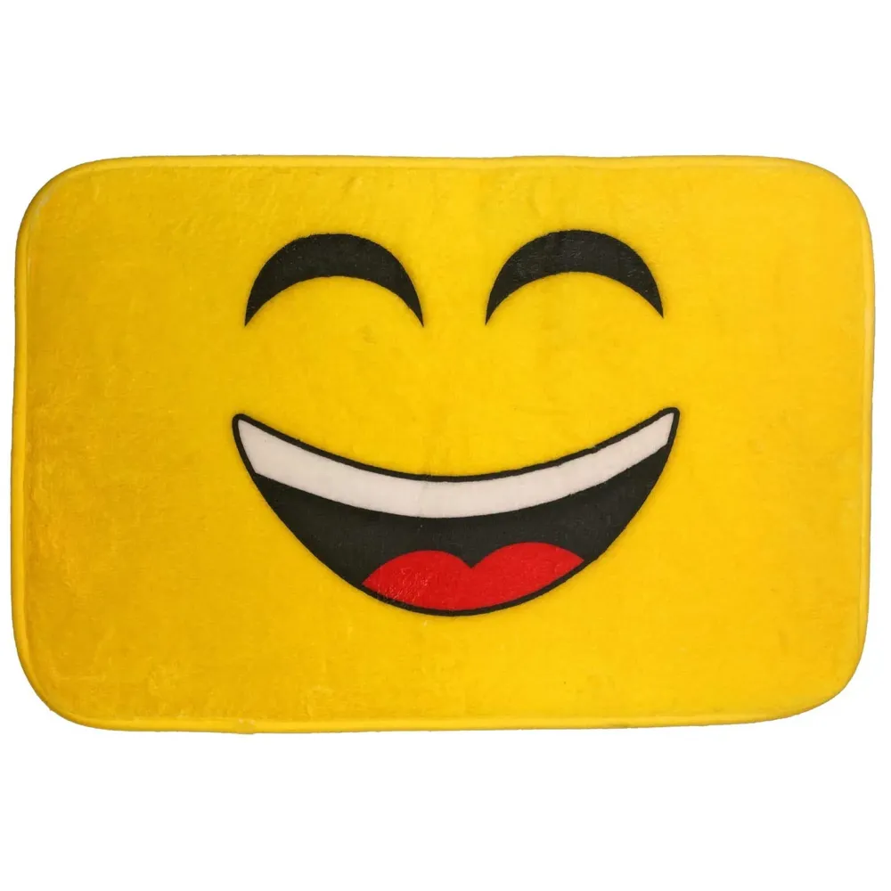 Emoji Bathroom Rug Mat (22X16 Inch),Extra Soft and Absorbent Rugs, Machine Wash/Dry, Floor Mats for Tub, Shower and Bath Room. (Laugh)