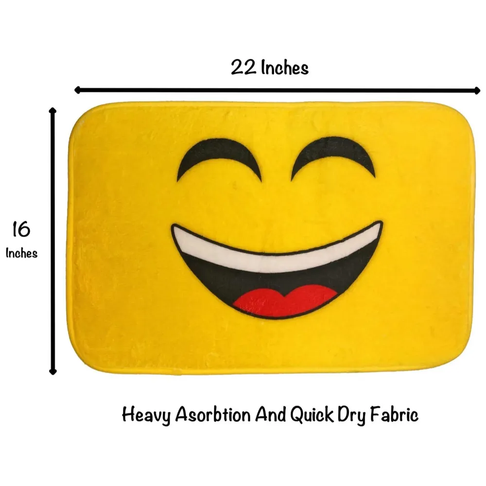 Emoji Bathroom Rug Mat (22X16 Inch),Extra Soft and Absorbent Rugs, Machine Wash/Dry, Floor Mats for Tub, Shower and Bath Room. (Laugh) - 2