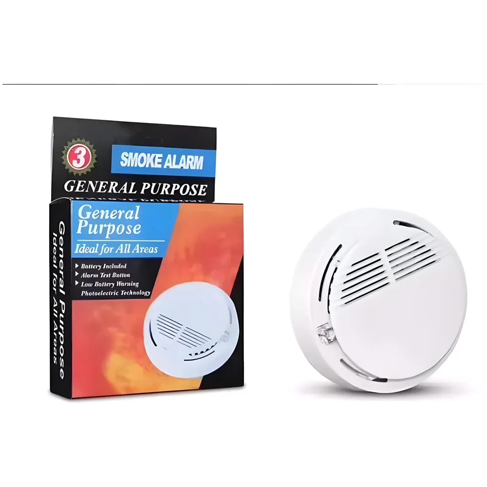 Advanced Smoke Alarm Detector with Audible Alarm, ABS Material, for Office, Home Safety – Easy Installation Ceiling Mount(Battery Not Included).