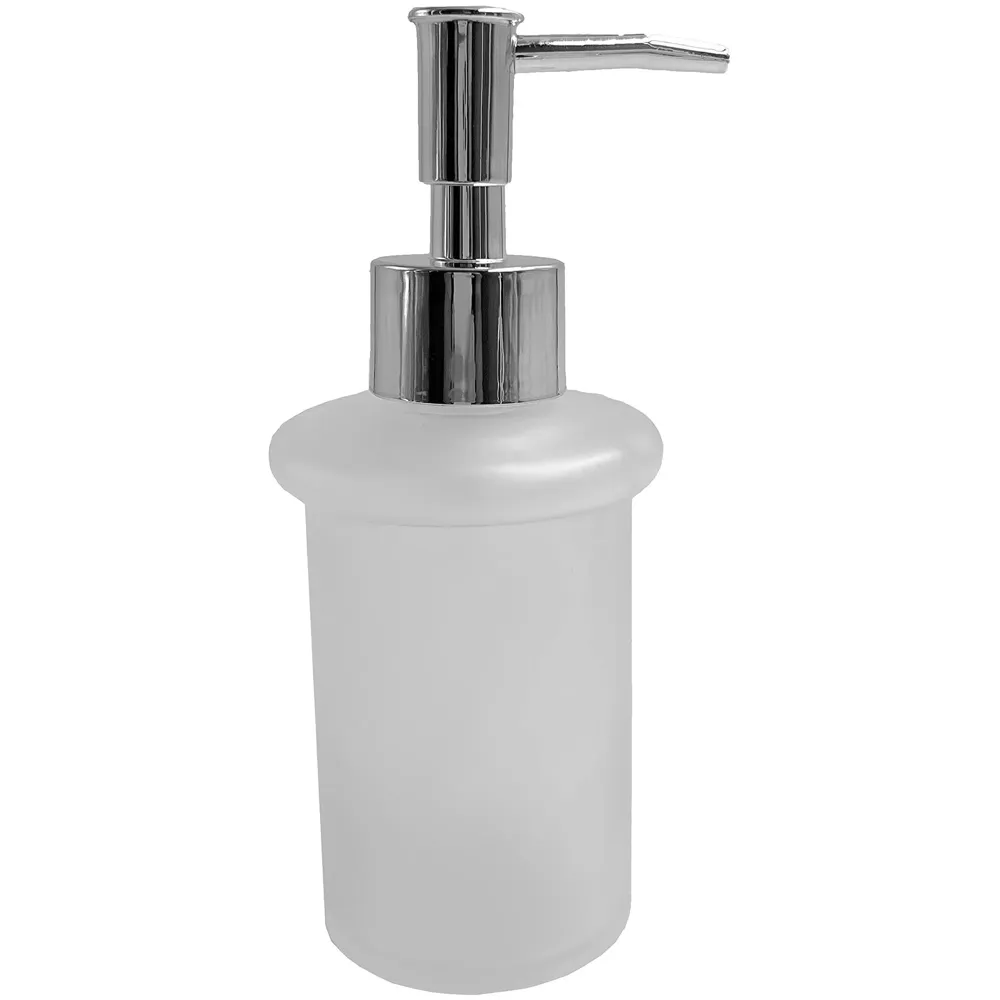 Chrome Liquid Soap Dispenser Wall Mounted Silver Colour Stainless Steel Stand and Glass Liquid Soap Dispenser for Bathroom and Wash Basin Hand wash Dispenser Bathroom Accessories - 4