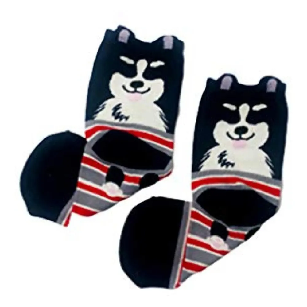 Dog Socks 5 Pairs Cute Funny Animal Cotton Socks for Girls Women 80% Cotton, 15% Acrylic, 5% Spandex, Machine Washable - 3