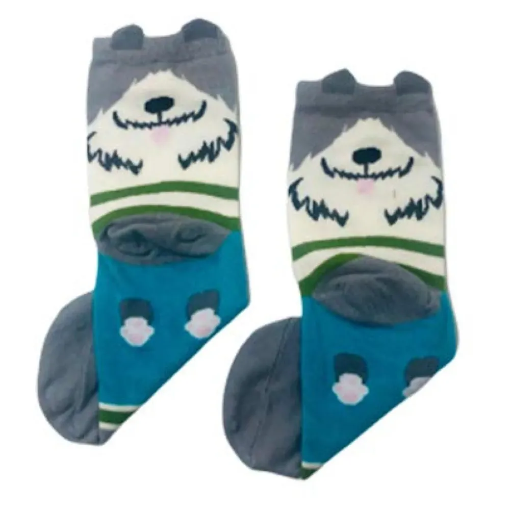 Dog Socks 5 Pairs Cute Funny Animal Cotton Socks for Girls Women 80% Cotton, 15% Acrylic, 5% Spandex, Machine Washable - 4
