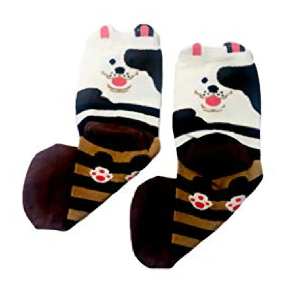 Dog Socks 5 Pairs Cute Funny Animal Cotton Socks for Girls Women 80% Cotton, 15% Acrylic, 5% Spandex, Machine Washable - 6