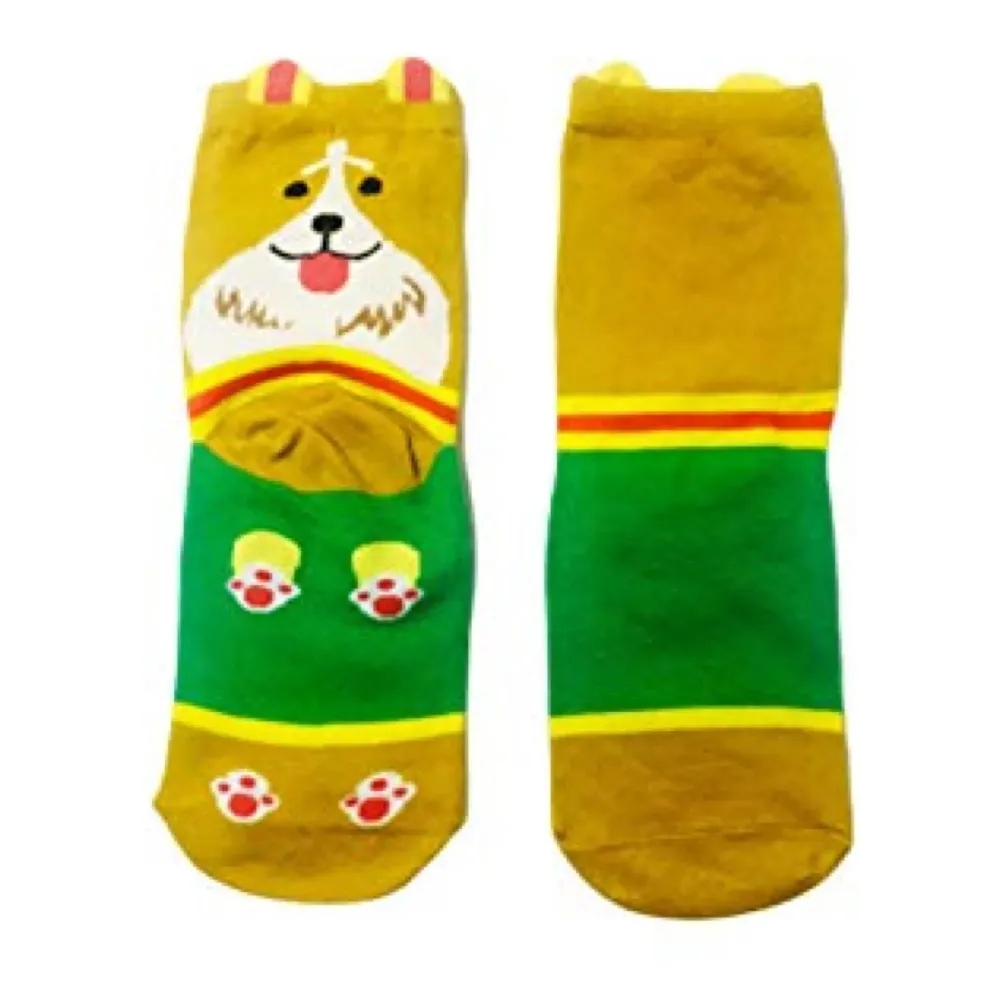 Dog Socks 5 Pairs Cute Funny Animal Cotton Socks for Girls Women 80% Cotton, 15% Acrylic, 5% Spandex, Machine Washable - 7