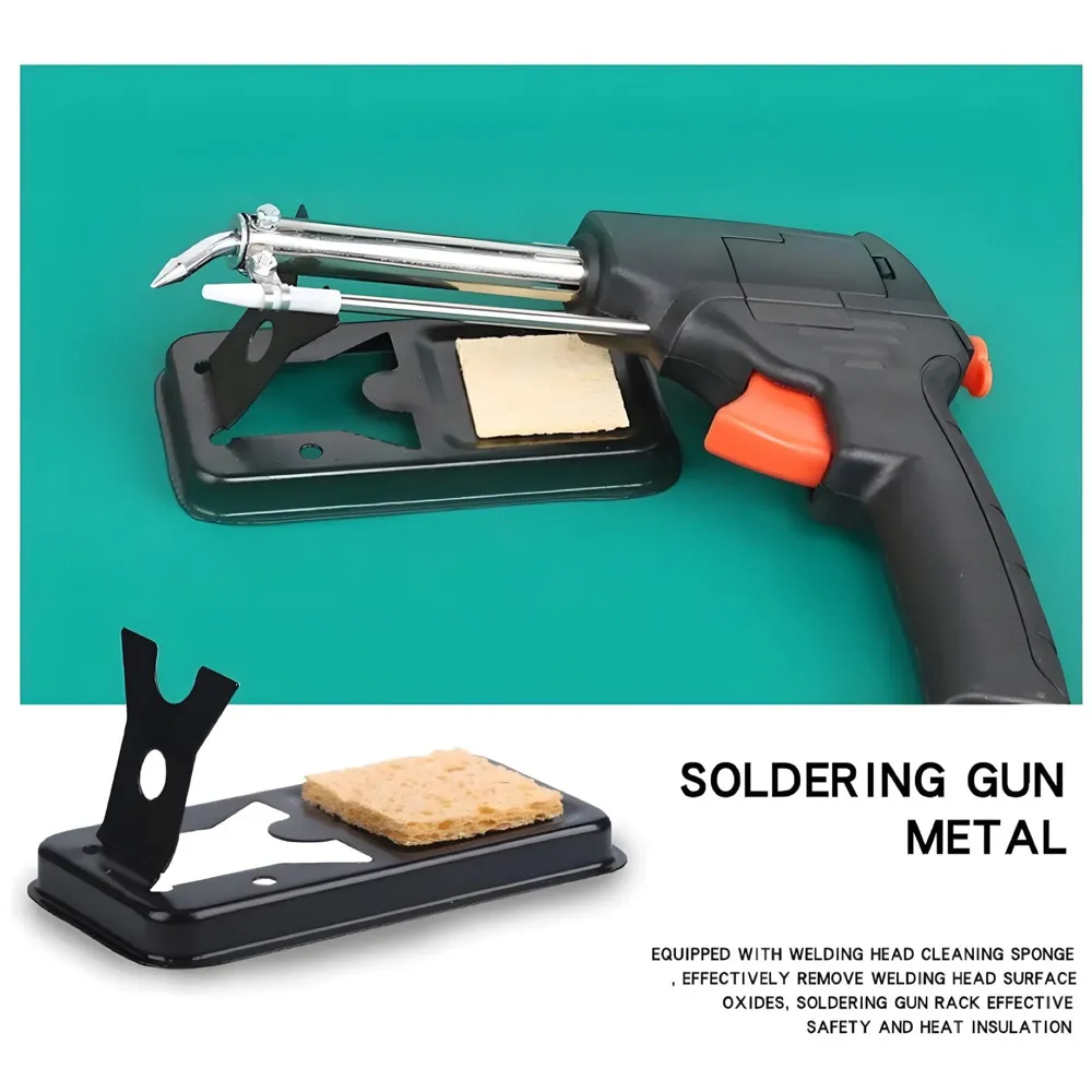 Soldering Gun Pro 40-80W Automatic Hand-held Solder Iron Kit Welding Tool, With Wire, De-soldering Pump, Tweezers And Holder with Sponge for Circuit Board, Professional Electronic Repair - 7