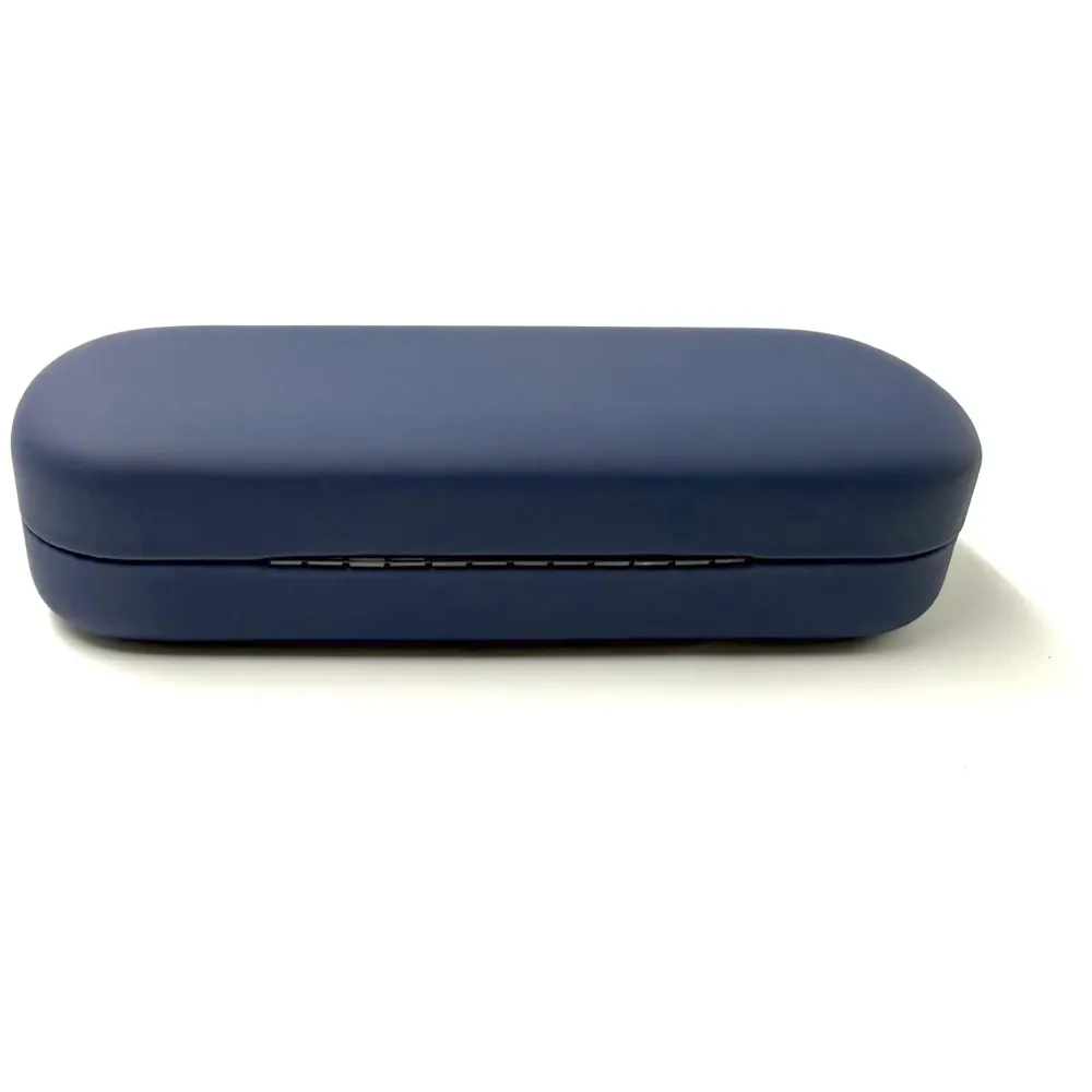 Spectacle Case Hard Box Shell With Cleaning Cloth For Specs And Sunglasses Spacious Interior With Soft Felt Snap To Close Sturdy Rugid Unisex -Blue Colour 6.4 Inch X 2.5 Inch X 1.5 Inch - 4