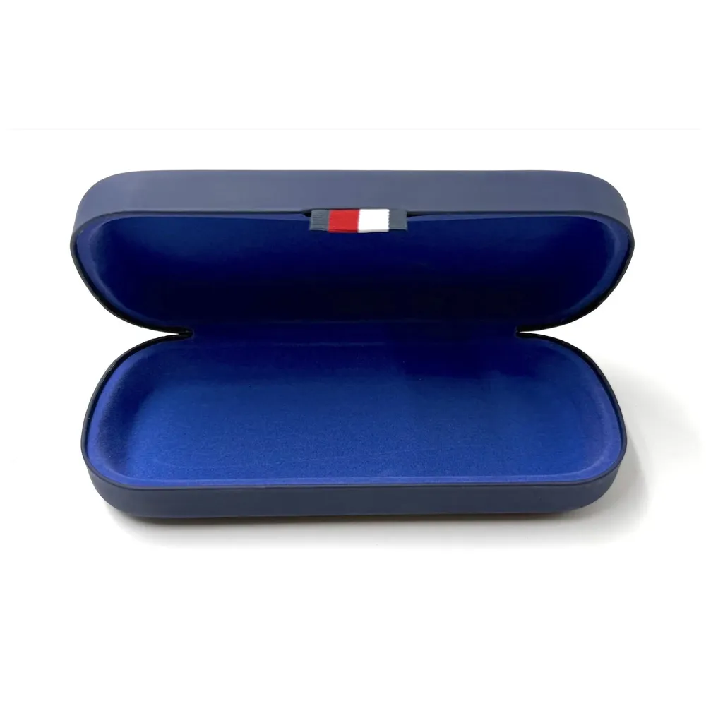 Spectacle Case Hard Box Shell With Cleaning Cloth For Specs And Sunglasses Spacious Interior With Soft Felt Snap To Close Sturdy Rugid Unisex -Blue Colour 6.4 Inch X 2.5 Inch X 1.5 Inch - 7