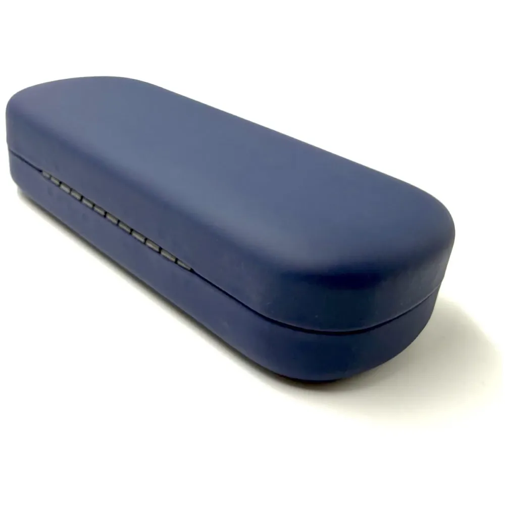Spectacle Case Hard Box Shell With Cleaning Cloth For Specs And Sunglasses Spacious Interior With Soft Felt Snap To Close Sturdy Rugid Unisex -Blue Colour 6.4 Inch X 2.5 Inch X 1.5 Inch - 8