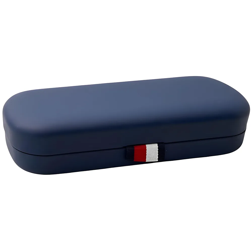 Spectacle Case Hard Box Shell With Cleaning Cloth For Specs And Sunglasses Spacious Interior With Soft Felt Snap To Close Sturdy Rugid Unisex -Blue Colour 6.4 Inch X 2.5 Inch X 1. - Premium