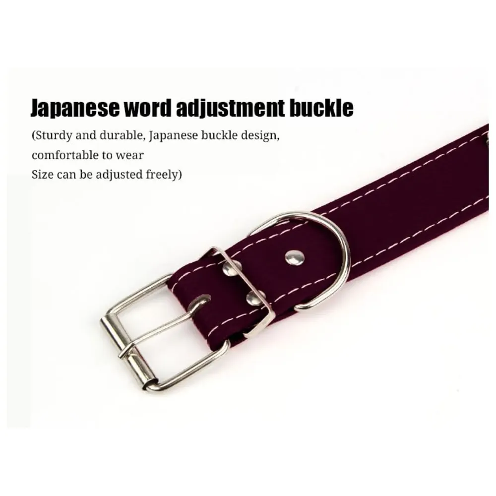 Spiked Dog Collar Adjustable PU Leather Tactical Metal Buckle for 52 cm to 45 Cm Neck Girth Spiked Thorn for Medium and Large Dogs Like Golden Retriever Labrador German Shepard Doberman